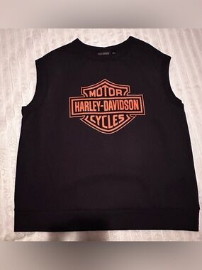 Harley-Davidson Black Shirt with Orange Motor Shield Graphic